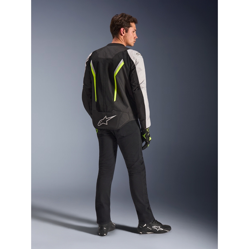 Bunda na motorku Alpinestars AST V3 Air bielo-fluo žlto-čierna