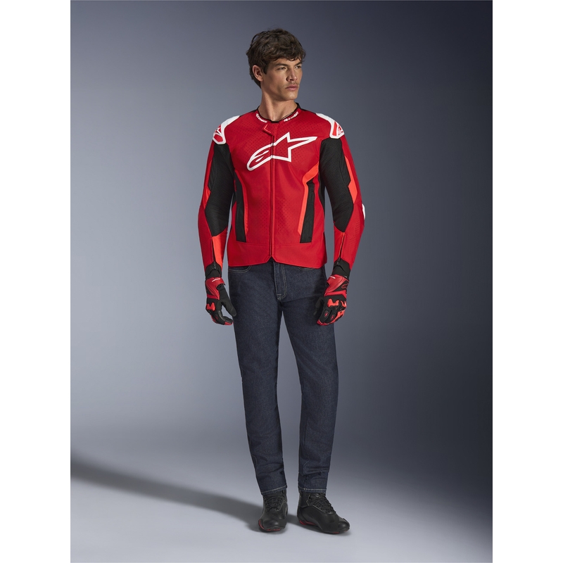 Bunda na motorku Alpinestars T-GP Air červeno-fluo červeno-bielo-čierna