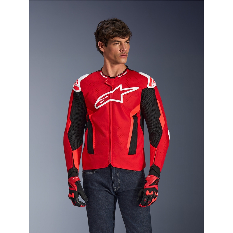 Bunda na motorku Alpinestars T-GP Air červeno-fluo červeno-bielo-čierna