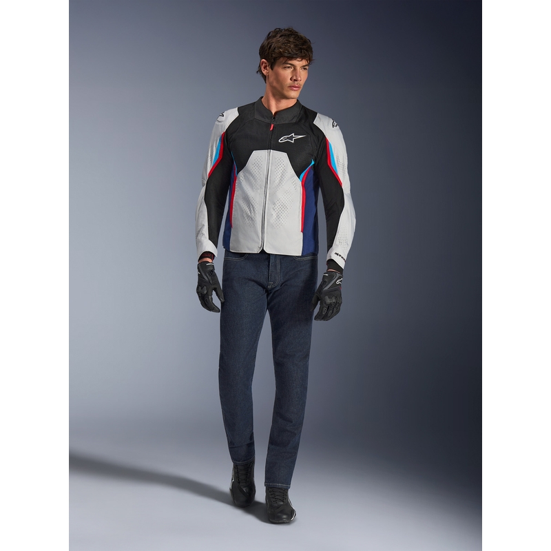 Bunda na motorku Alpinestars AST V3 Air bielo-modro-červeno-čierna