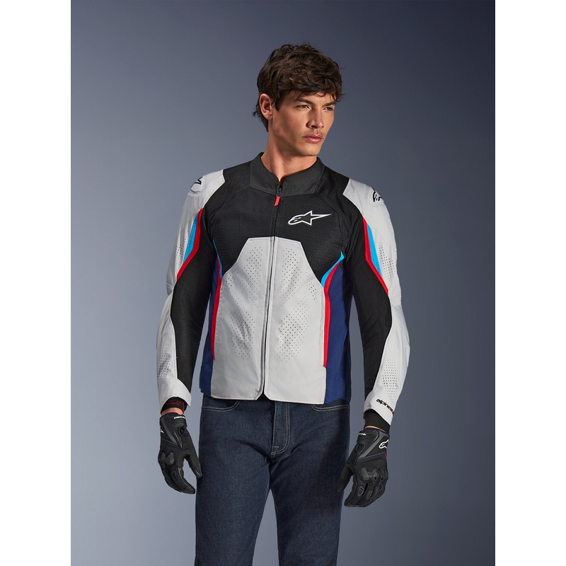 Bunda na motorku Alpinestars AST V3 Air bielo-modro-červeno-čierna