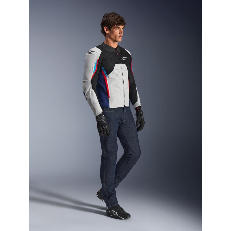 Bunda na motorku Alpinestars AST V3 Air bielo-modro-červeno-čierna