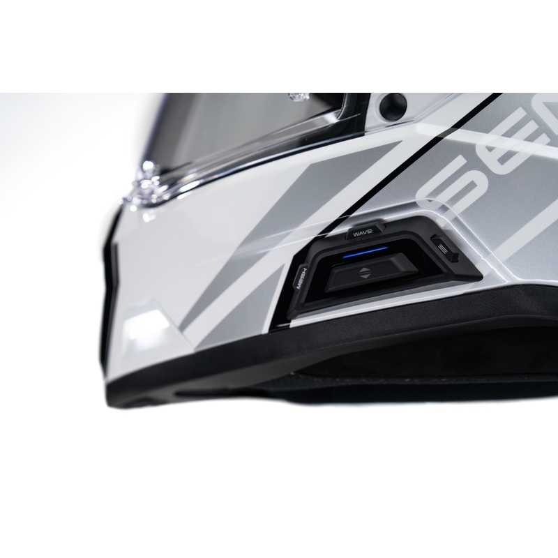 Enduro helma na motorku s headsetom SENA Outlander lesklá biela