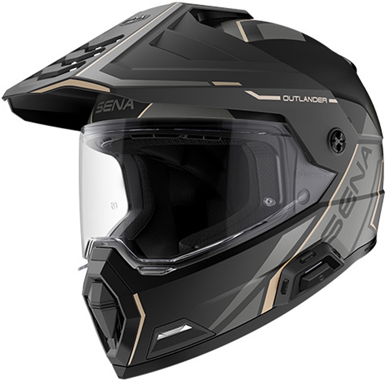 Enduro helma na motorku s headsetom SENA Outlander matná čierna