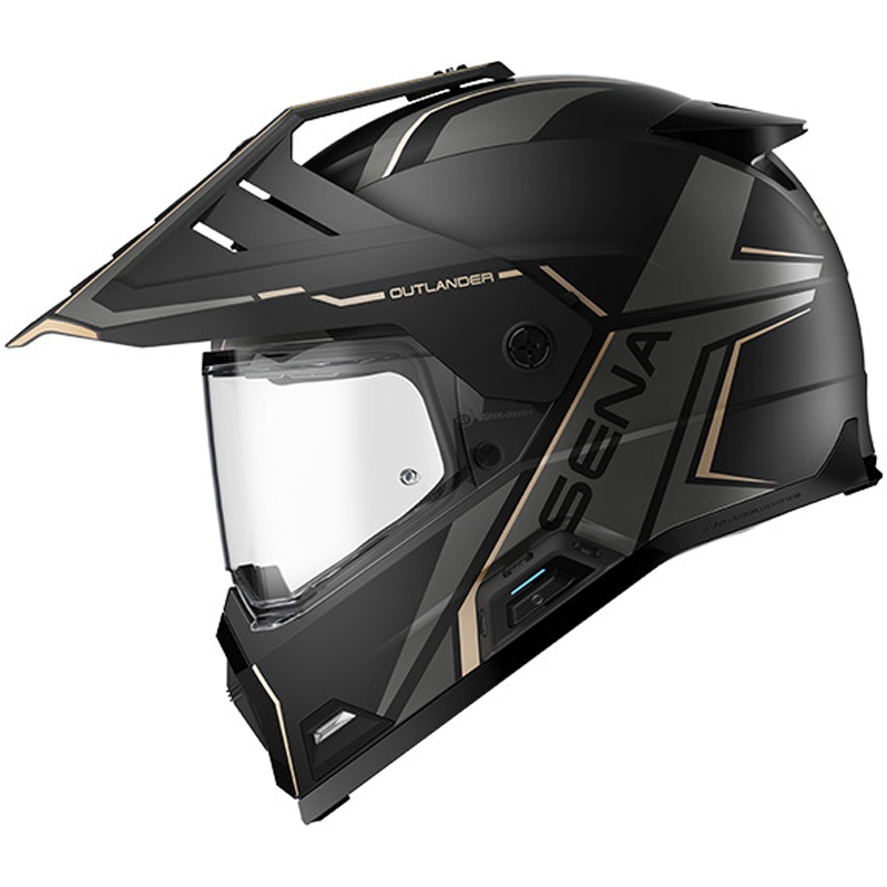 Enduro helma na motorku s headsetom SENA Outlander matná čierna