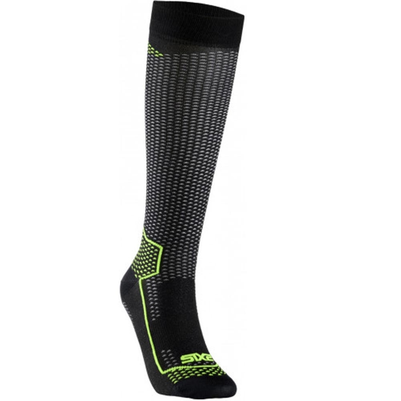Funkčné podkolienky SIXS LONG V3 čierny carbon-žlté