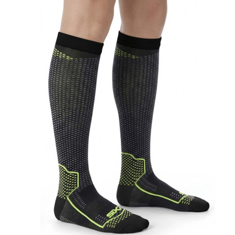 Funkčné podkolienky SIXS LONG V3 čierny carbon-žlté