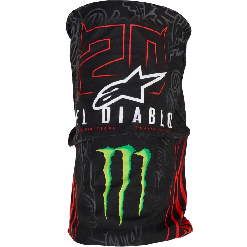Nákrčník Alpinestars FQ20 Monster kolekcia čierno-fluo červeno-modro-zelený