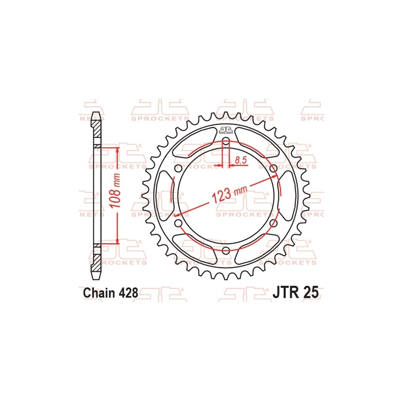 Reťazová rozeta JT 58T, 428
