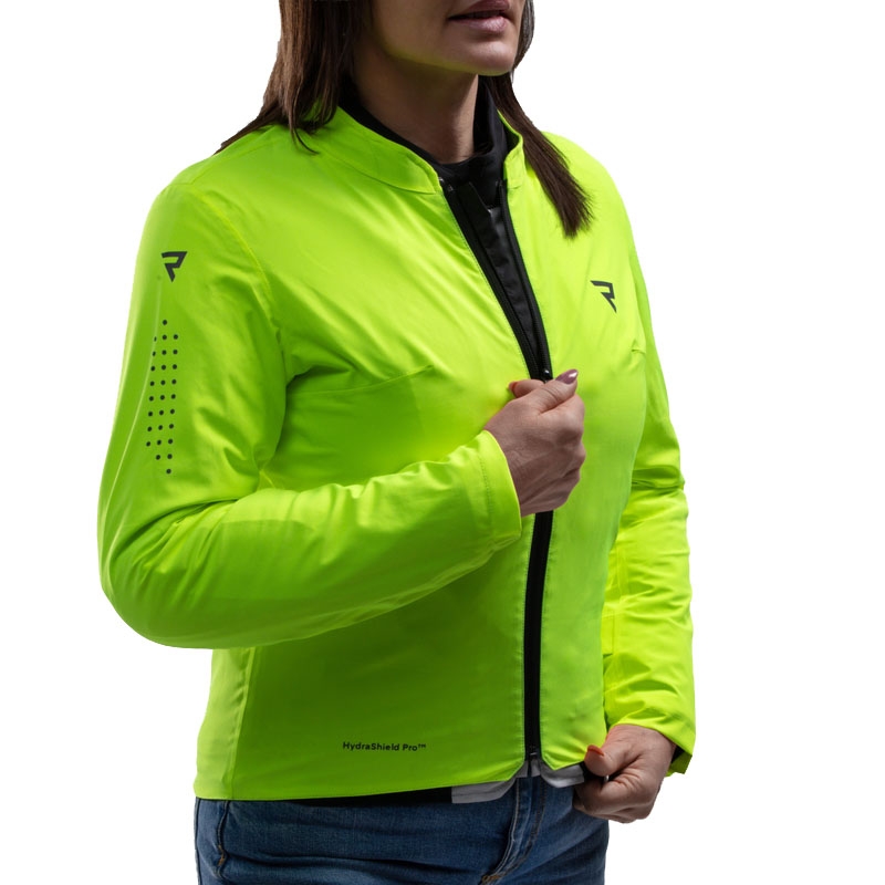 Dámska bunda na motorku Rebelhorn Swift svetlo šedo-fluo žltá