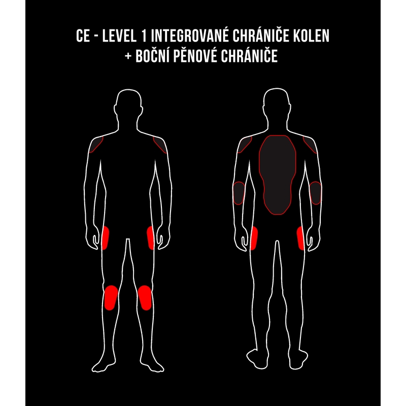 Skrátenej dámske nohavice na motorku RSA Racer 2 čierne - II. akosť