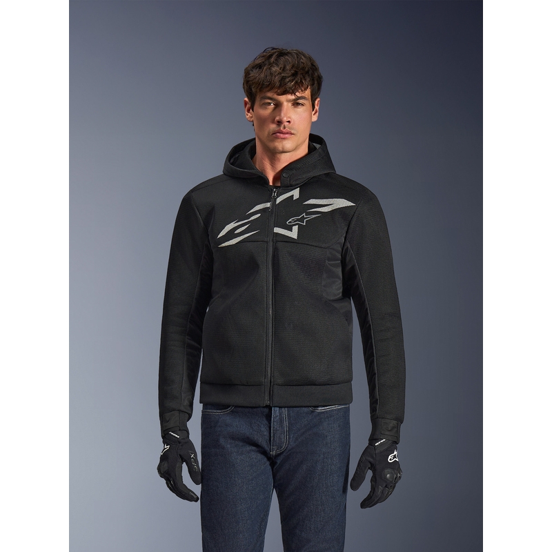 Mikina na motorku Alpinestars Chrome Superairflow čierno-tmavo šedo-biela