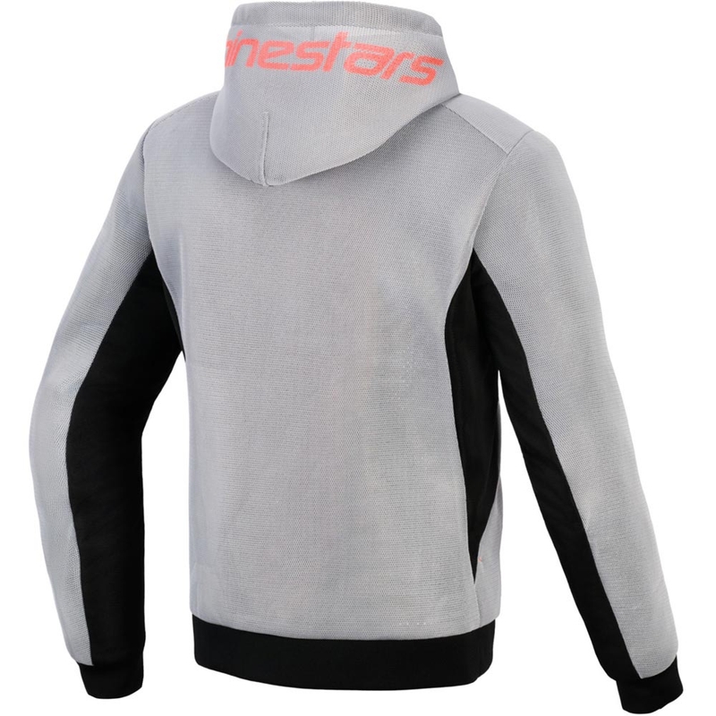 Mikina na motorku Alpinestars Chrome Superairflow čierno-svetlo šedo-fluo červená