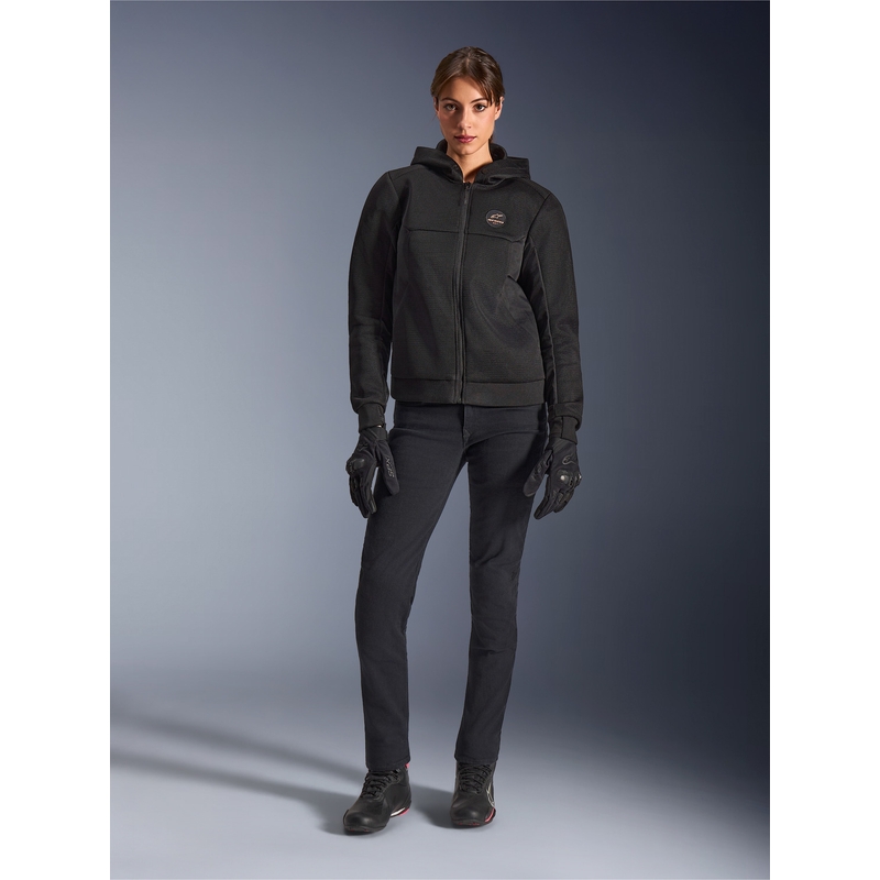 Dámska mikina na motorku Alpinestars Stella Chrome Superairflow čierno-medená