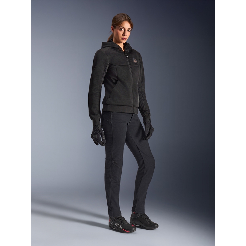 Dámska mikina na motorku Alpinestars Stella Chrome Superairflow čierno-medená
