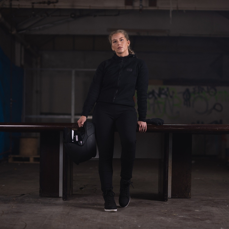 Dámska mikina na motorku Oxford Armourlite AA Contour čierna