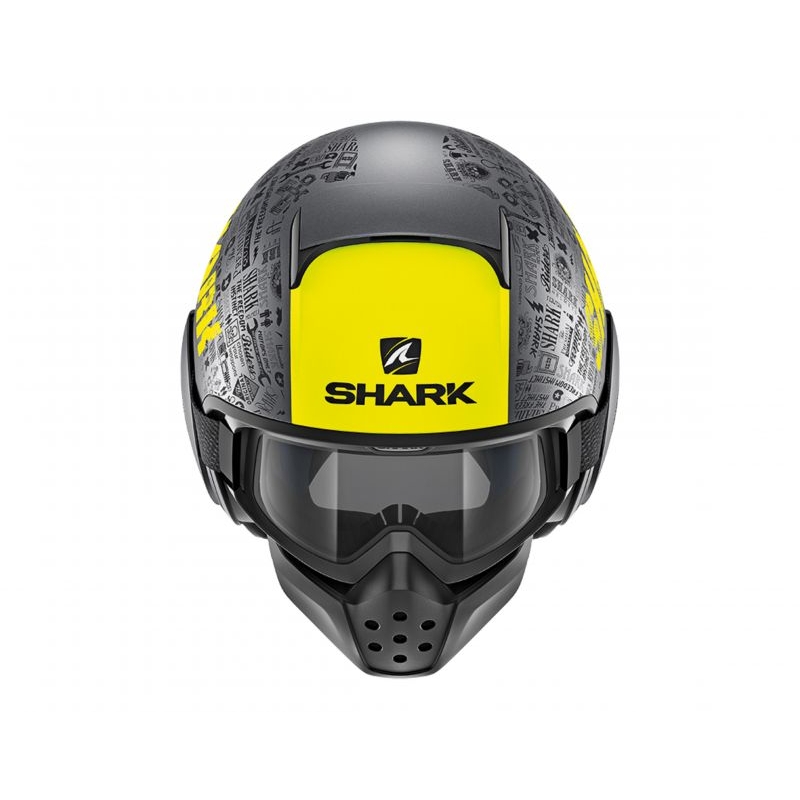 Otvorená prilba SHARK DRAK Tribute Mat čierno-šedo-žltá