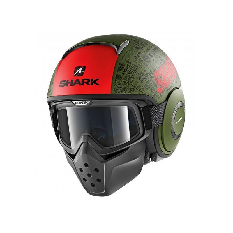 Otvorená prilba SHARK DRAK Tribute Mat čierno-zeleno-červená