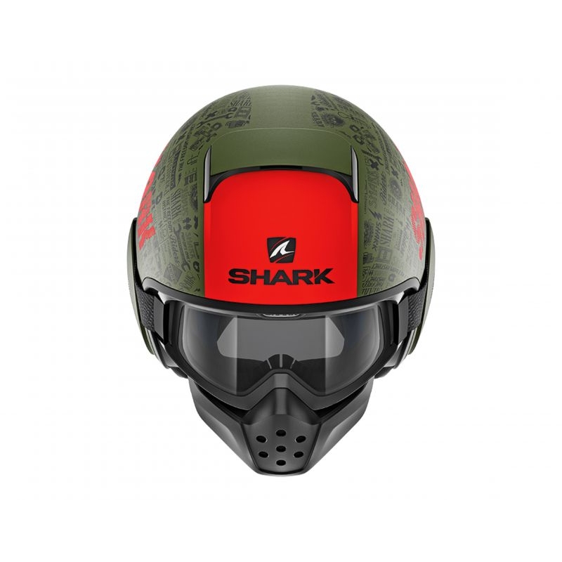 Otvorená prilba SHARK DRAK Tribute Mat čierno-zeleno-červená
