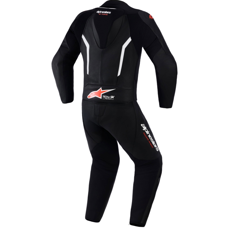 Dvojdielna kožená kombinéza Alpinestars GP Force V2 čierno-bielo-fluo červená