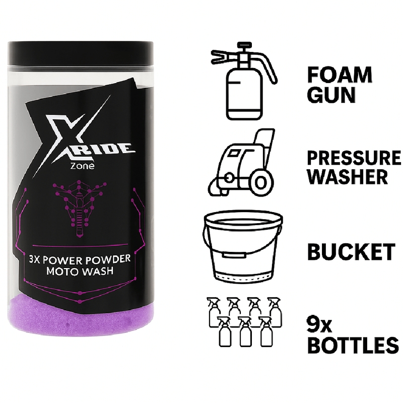 Práškový šampón na motorku XzoneRide Power Powder-Moto Wash 60 g