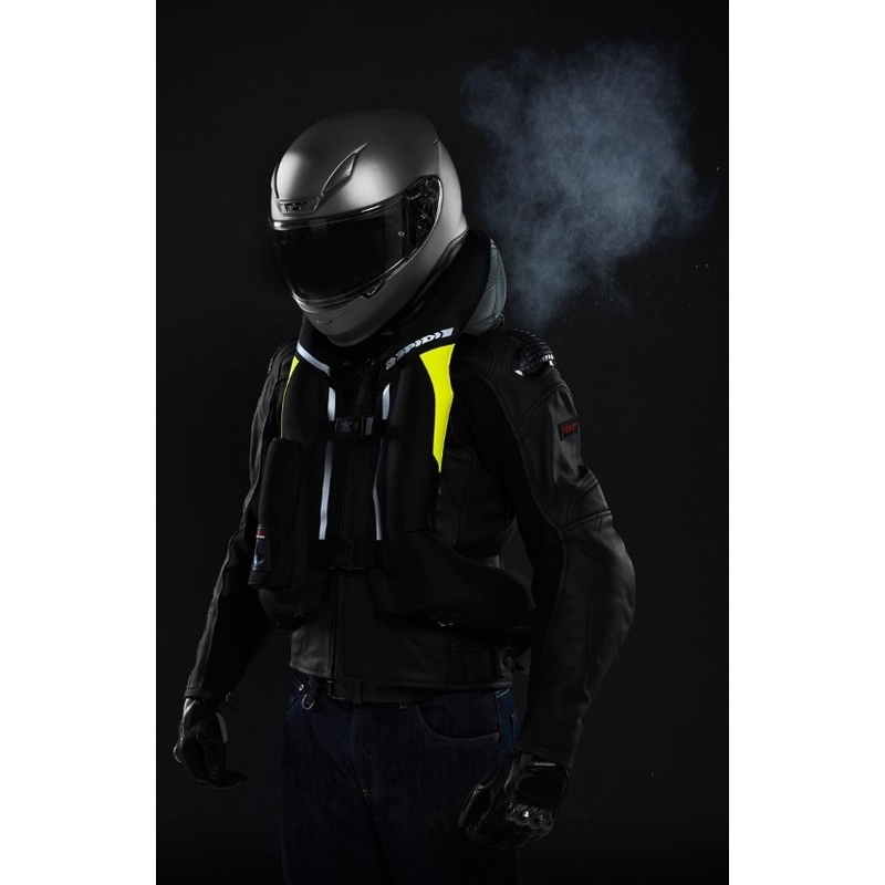 Vesta s airbagom SPIDI Air DPS CE čierno-fluorescenčno žltá