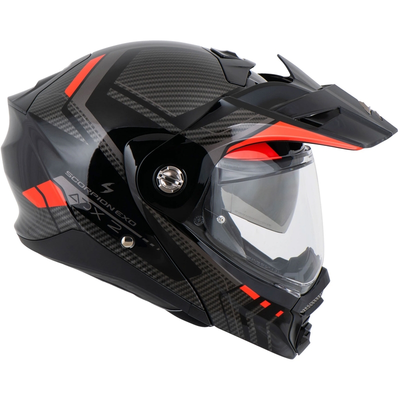 Výklopná helma na motorku Scorpion ADX-2 LEWIS čierno-červená