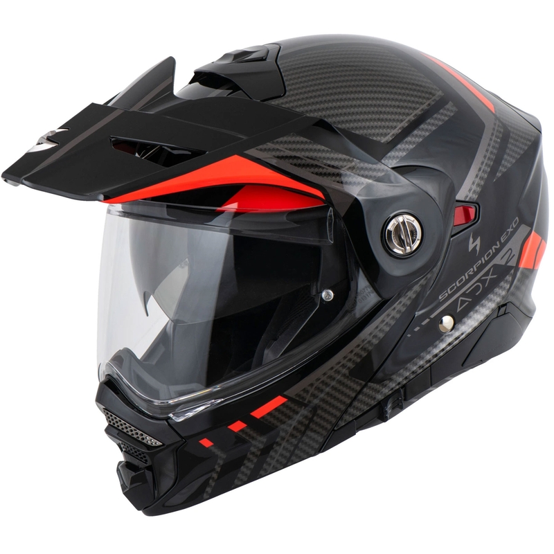 Výklopná helma na motorku Scorpion ADX-2 LEWIS čierno-červená