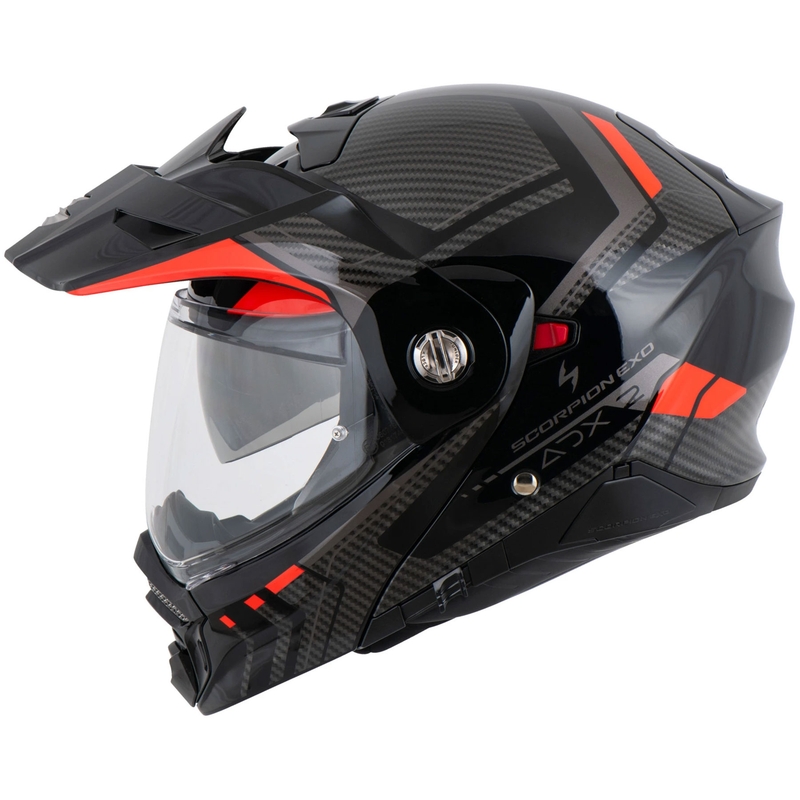 Výklopná helma na motorku Scorpion ADX-2 LEWIS čierno-červená