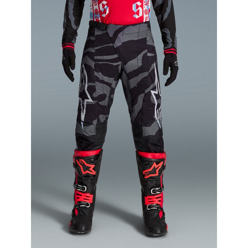 Motokrosové nohavice Alpinestars Techstar limitovaná edícia Beast Coast šedo-čierno-oranžové