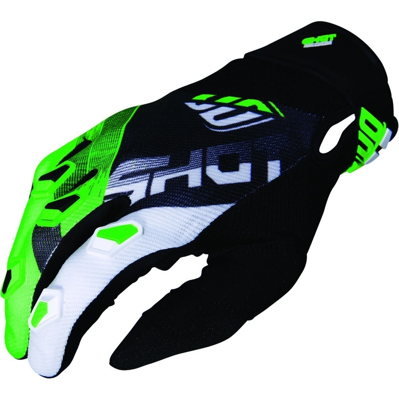 Motocrossové rukavice Shot DEVO Ultimate čierno-fluorescenčno zelené