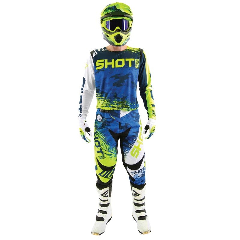 Motokrosový dres Shot CONTACT Counter modro-fluorescenčno žltý