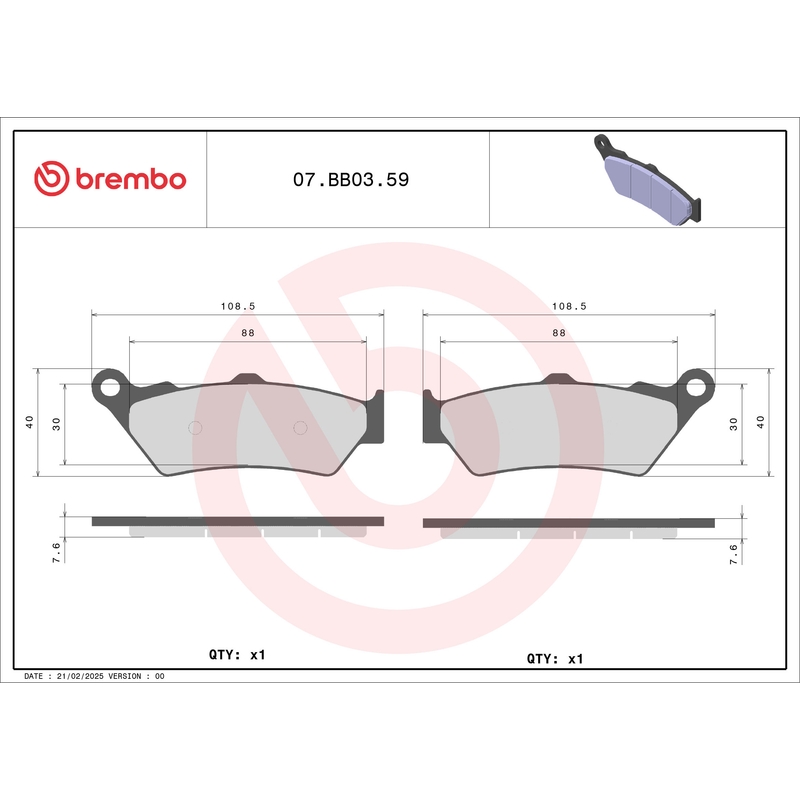 Brzdové obloženie BREMBO GENUINE