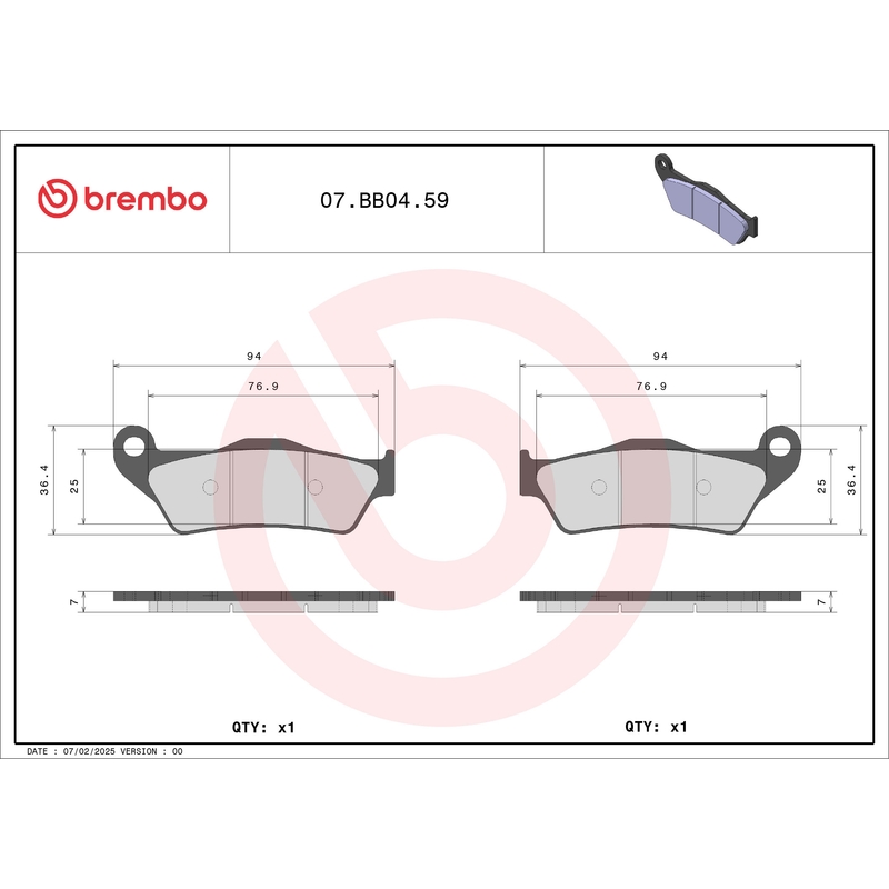 Brzdové obloženie BREMBO GENUINE
