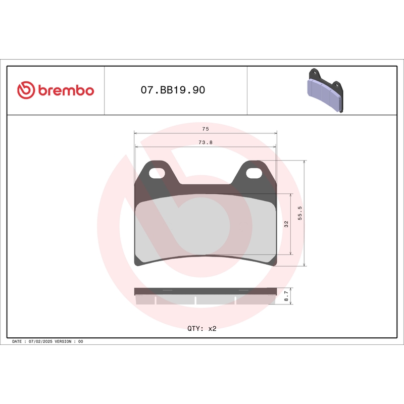 Brzdové obloženie BREMBO GENUINE