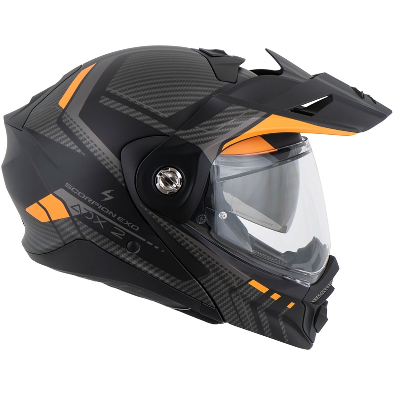 Výklopná helma na motorku Scorpion ADX-2 LEWIS matná čierno-oranžová