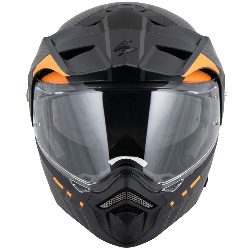 Výklopná helma na motorku Scorpion ADX-2 LEWIS matná čierno-oranžová