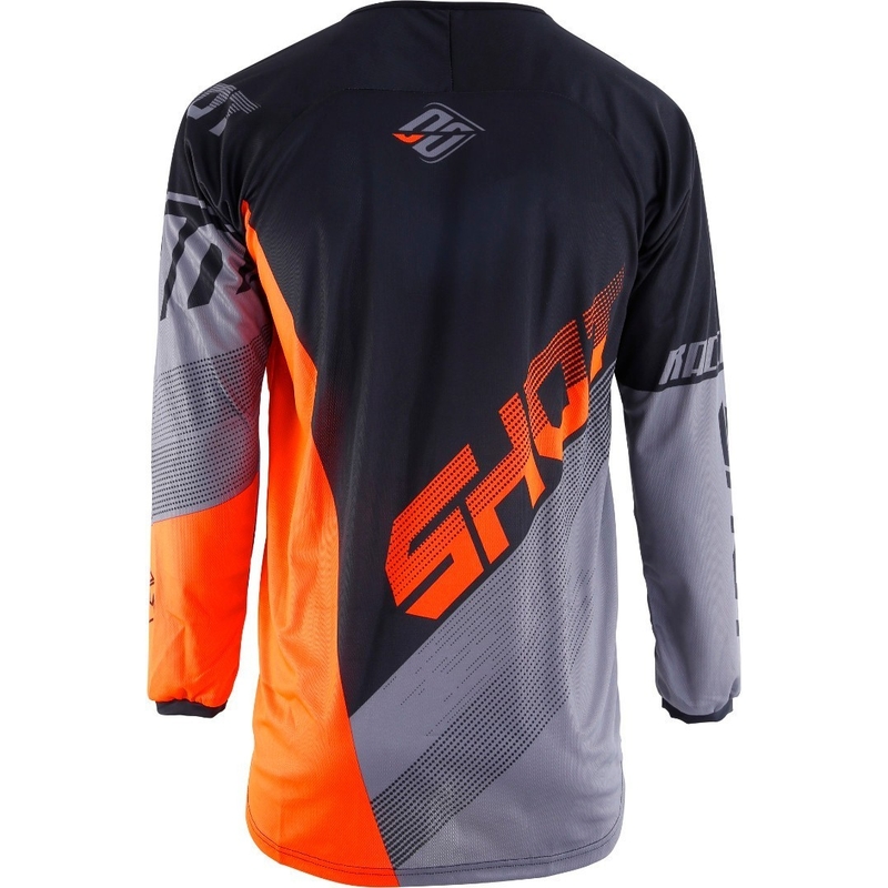 Detský motokrosový dres Shot DEVO Ultimate čierno-fluorescenčno oranžový