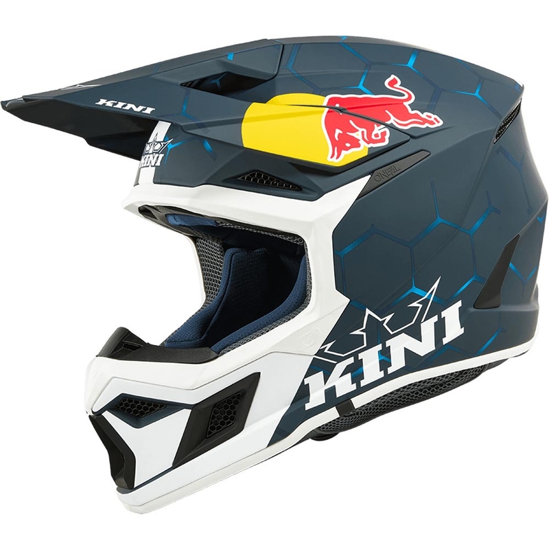 Detská motokrosová helma KINI Red Bull MX3 1.0 modro-biela