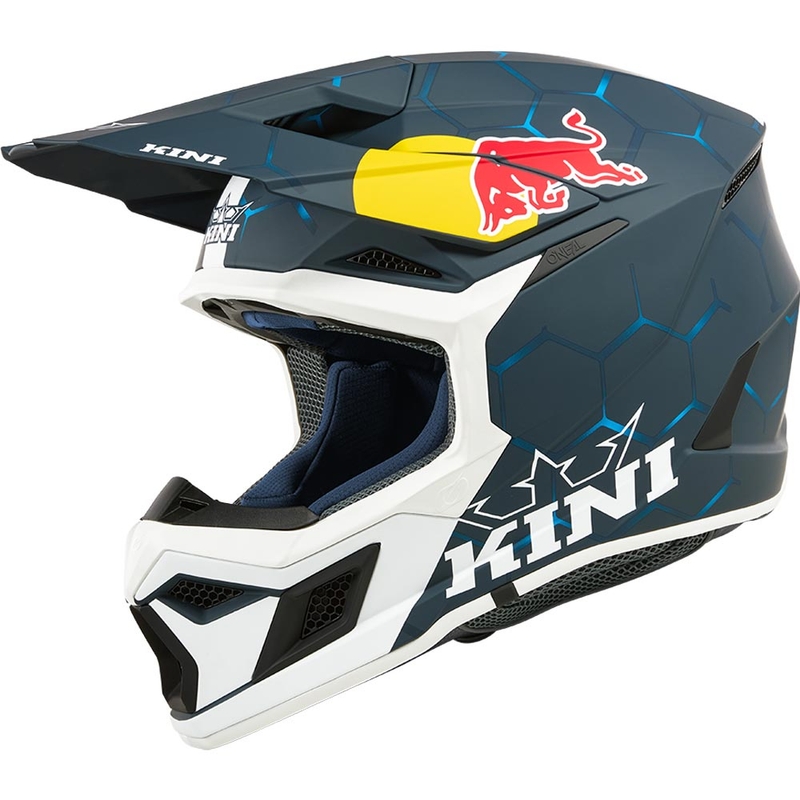 Detská motokrosová helma KINI Red Bull MX3 1.0 modro-biela