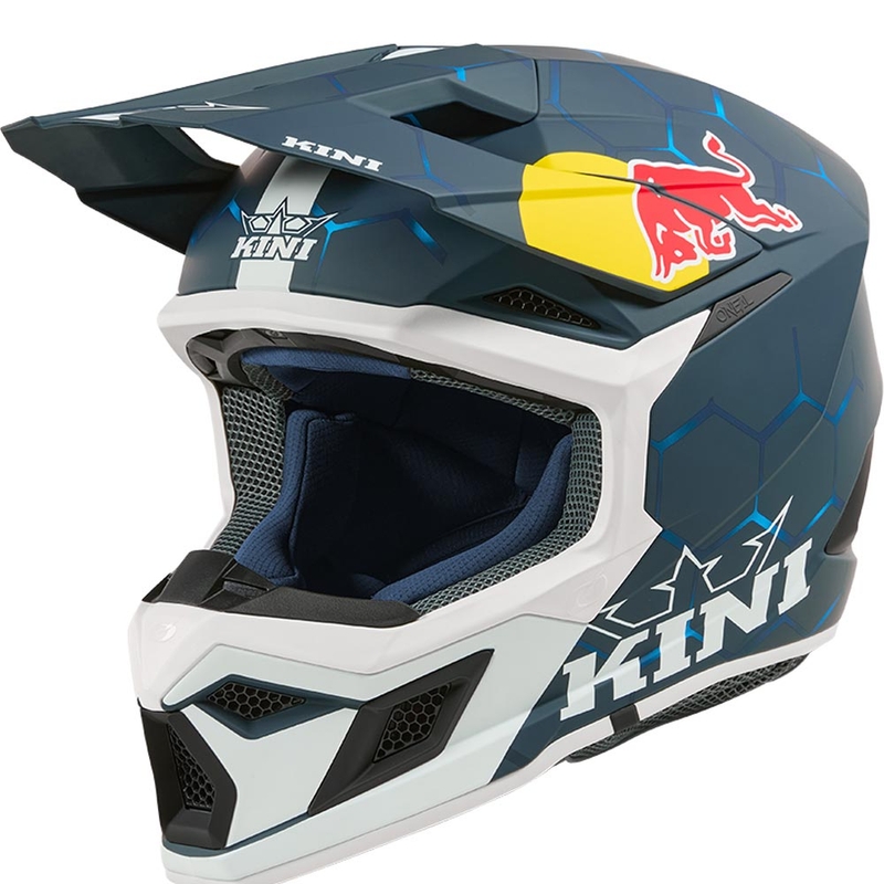 Detská motokrosová helma KINI Red Bull MX3 1.0 modro-biela