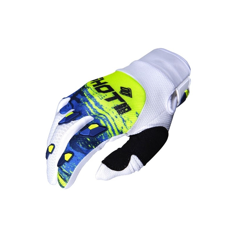 Motocrossové rukavice Shot CONTACT Counter modro-bielo-fluorescenčno žlté