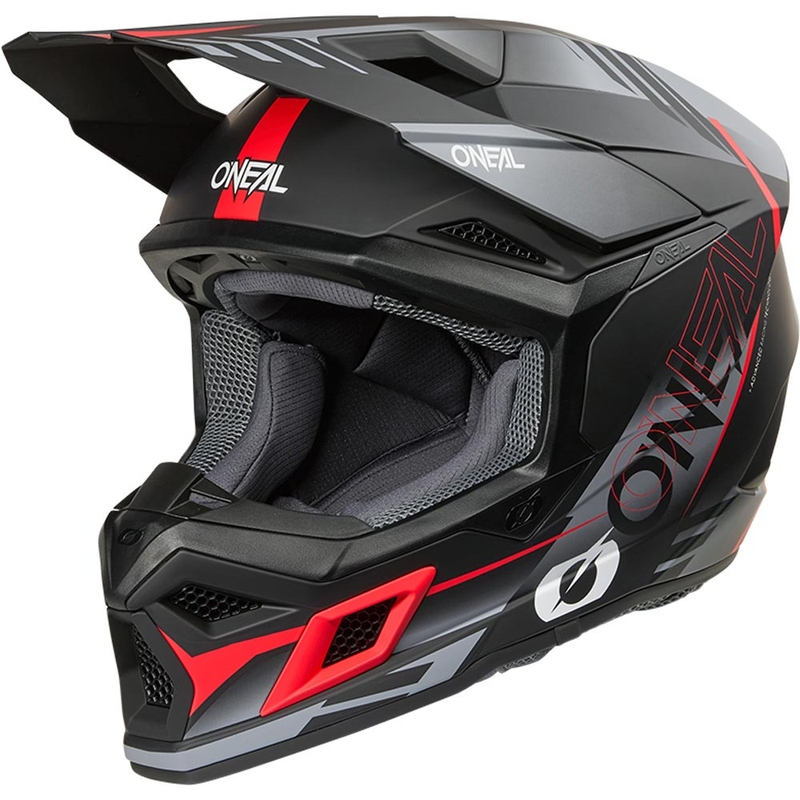 Motokrosová prilba O´Neal 3SRS Haze matná čierno-šedo-červená