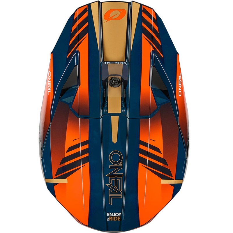 Motokrosová prilba O´Neal 3SRS Haze modro-oranžovo-zlatá