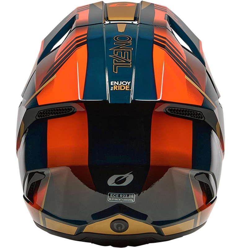 Motokrosová prilba O´Neal 3SRS Haze modro-oranžovo-zlatá