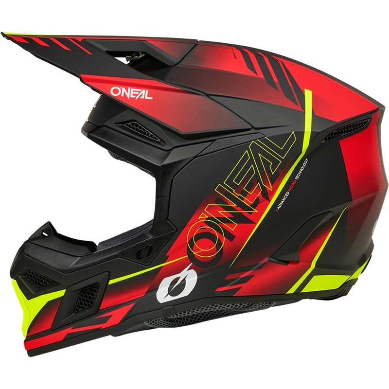 Motokrosová prilba O´Neal 3SRS Haze matná čierno-červeno-fluo žltá