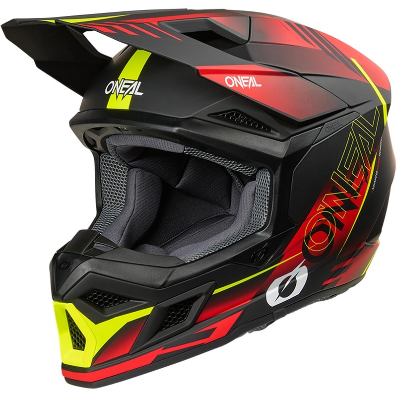 Motokrosová prilba O´Neal 3SRS Haze matná čierno-červeno-fluo žltá