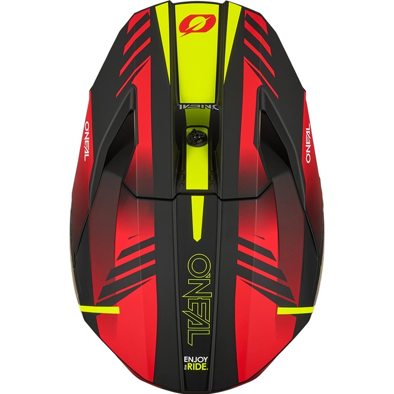 Motokrosová prilba O´Neal 3SRS Haze matná čierno-červeno-fluo žltá