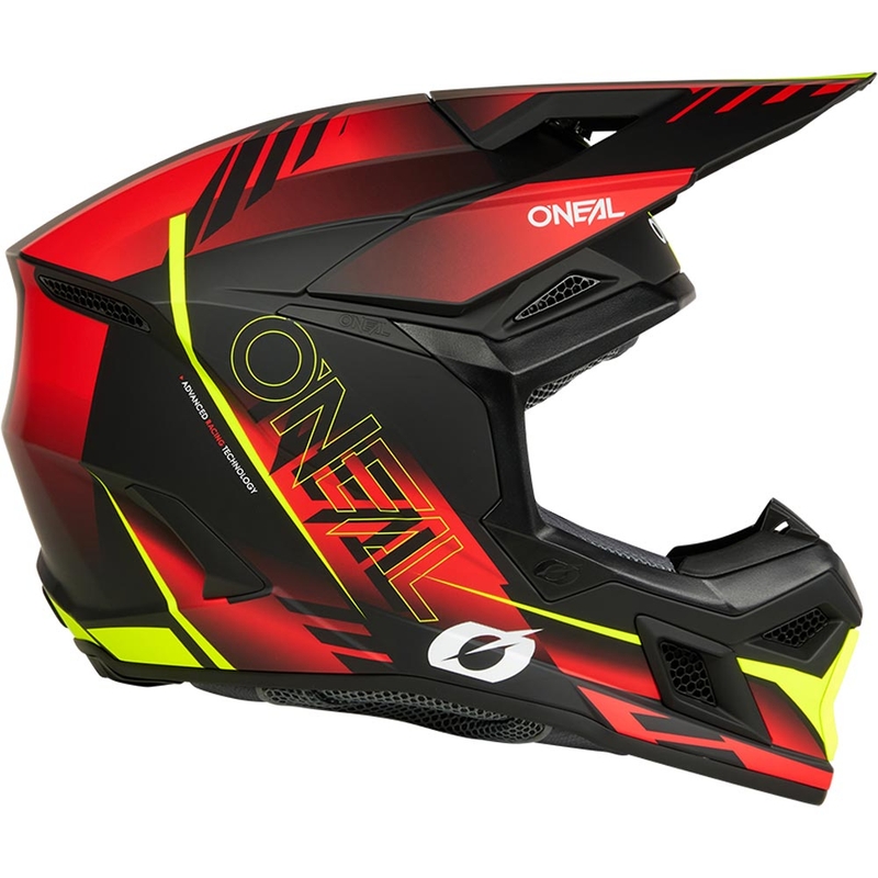 Motokrosová prilba O´Neal 3SRS Haze matná čierno-červeno-fluo žltá