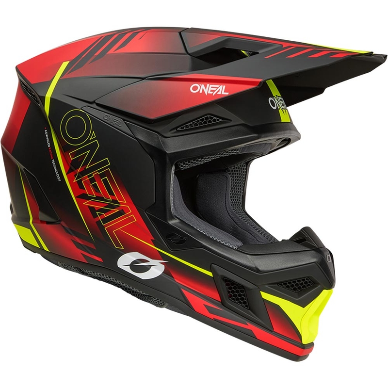 Motokrosová prilba O´Neal 3SRS Haze matná čierno-červeno-fluo žltá